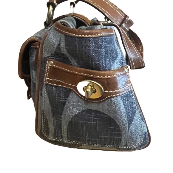 Coach 65th Anniversary Legacy Blue Denim &  Leather Satchel Handbag Purse 10827 - Picture 7 of 15